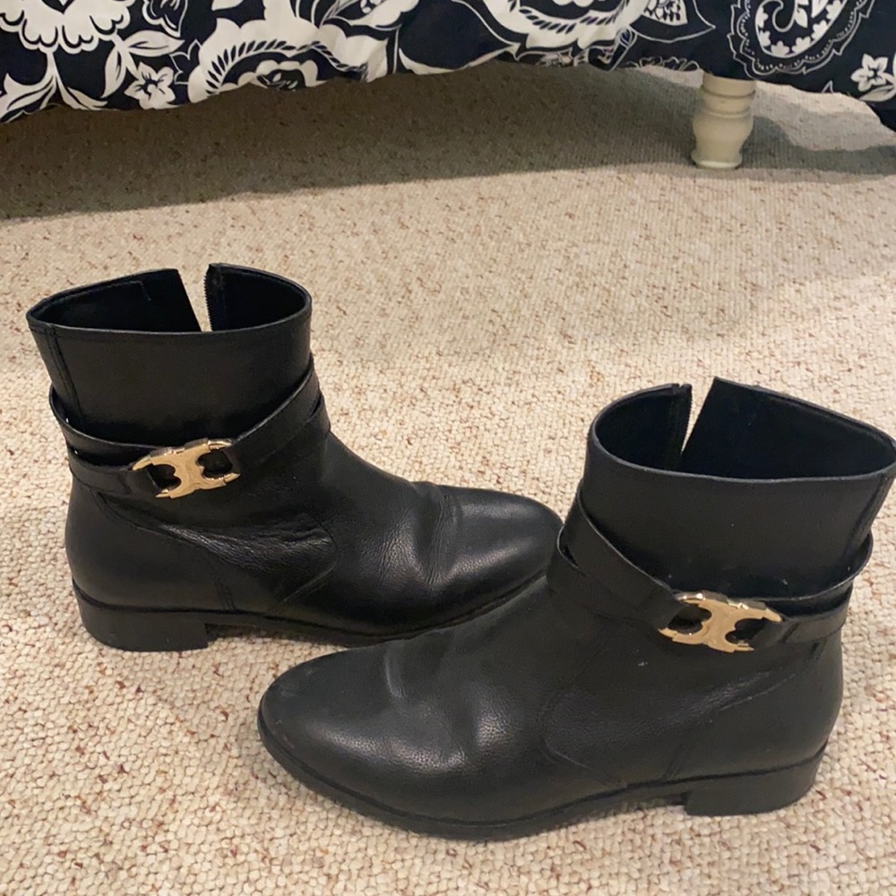 Tory Burch River Rock Gemini Link Flat Booties size 9